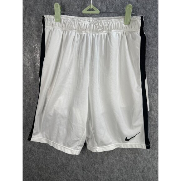 Nike Dri-Fit Mens White Training Shorts Size L Drawstring Basketball - Picture 1 of 7
